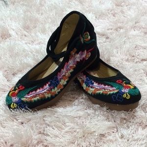Chinese inspired wedge shoes
